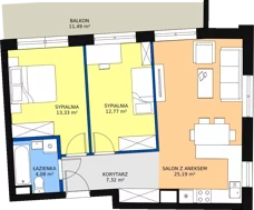 3 pokoje, mieszkanie 62,69 m², piętro 2, oferta nr 12, Wiązowa, Toruń, Mokre Przedmieście, ul. Podgórna 60