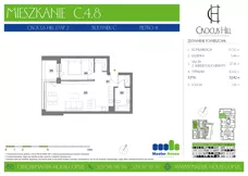 2 pokoje, mieszkanie 52,42 m², piętro 4, oferta nr C.4.8, Crocus Hill, Szczecin, Śródmieście, Śródmieście Północ, ul. Jerzego Janosika 2, 2A, 3, 3A