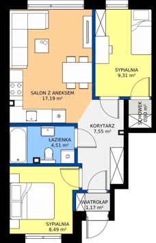 3 pokoje, mieszkanie 49,12 m², parter, oferta nr A3-1, Bliskie Błonie, Błonie, ul. Nadrzeczna