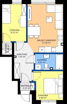 3 pokoje, mieszkanie 49,12 m², parter, oferta nr A4-1, Bliskie Błonie, Błonie, ul. Nadrzeczna