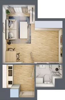 1 pokój, mieszkanie 23,89 m², piętro 2, oferta nr 15, Osiedle Lotnictwa Polskiego 12, Poznań, Ogrody, Ogrody, ul. Lotnictwa Polskiego 12