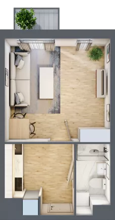 1 pokój, mieszkanie 27,10 m², piętro 1, oferta nr 4, Osiedle Lotnictwa Polskiego 12, Poznań, Ogrody, Ogrody, ul. Lotnictwa Polskiego 12