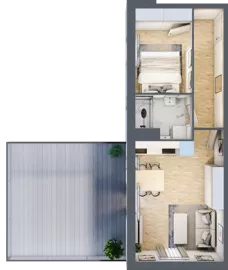 2 pokoje, mieszkanie 37,22 m², piętro 1, oferta nr 3, Osiedle Lotnictwa Polskiego 12, Poznań, Ogrody, Ogrody, ul. Lotnictwa Polskiego 12