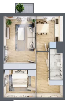 2 pokoje, mieszkanie 43,09 m², piętro 2, oferta nr 18, Osiedle Lotnictwa Polskiego 12, Poznań, Ogrody, Ogrody, ul. Lotnictwa Polskiego 12