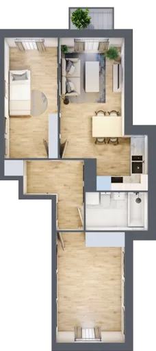 3 pokoje, mieszkanie 51,25 m², piętro 1, oferta nr 84, Osiedle Lotnictwa Polskiego 12, Poznań, Ogrody, Ogrody, ul. Lotnictwa Polskiego 12