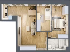3 pokoje, apartament 61,53 m², piętro 1, oferta nr A_01_01, Kolejova 1, Poznań, Grunwald, Łazarz, ul. Kolejowa 1/3