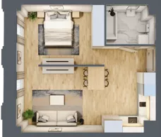 2 pokoje, apartament 45,25 m², piętro 1, oferta nr A_01_02, Kolejova 1, Poznań, Grunwald, Łazarz, ul. Kolejowa 1/3