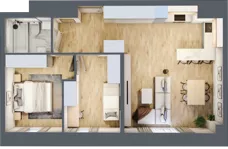 3 pokoje, apartament 60,22 m², piętro 1, oferta nr A_01_06, Kolejova 1, Poznań, Grunwald, Łazarz, ul. Kolejowa 1/3