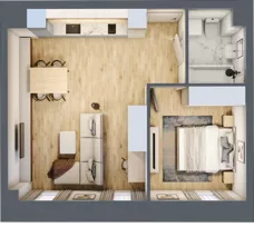 2 pokoje, apartament 44,30 m², piętro 1, oferta nr A_01_08, Kolejova 1, Poznań, Grunwald, Łazarz, ul. Kolejowa 1/3