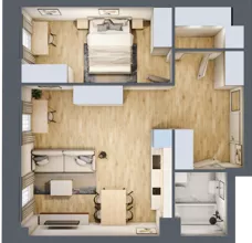 2 pokoje, apartament 51,87 m², piętro 1, oferta nr A_01_11, Kolejova 1, Poznań, Grunwald, Łazarz, ul. Kolejowa 1/3