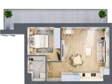 2 pokoje, apartament 40,74 m², piętro 2, oferta nr A_02_13, Kolejova 1, Poznań, Grunwald, Łazarz, ul. Kolejowa 1/3