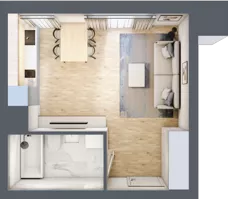 1 pokój, apartament 27,69 m², piętro 3, oferta nr A_03_36, Kolejova 1, Poznań, Grunwald, Łazarz, ul. Kolejowa 1/3