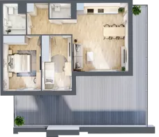 3 pokoje, apartament 66,15 m², piętro 1, oferta nr B_01_15, Kolejova 1, Poznań, Grunwald, Łazarz, ul. Kolejowa 1/3