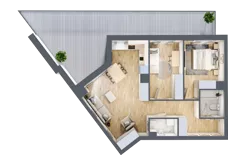 3 pokoje, apartament 69,79 m², piętro 2, oferta nr B_02_16, Kolejova 1, Poznań, Grunwald, Łazarz, ul. Kolejowa 1/3