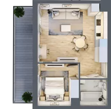 2 pokoje, apartament 39,22 m², piętro 2, oferta nr B_02_18, Kolejova 1, Poznań, Grunwald, Łazarz, ul. Kolejowa 1/3
