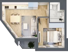 2 pokoje, apartament 34,83 m², piętro 2, oferta nr B_02_21, Kolejova 1, Poznań, Grunwald, Łazarz, ul. Kolejowa 1/3