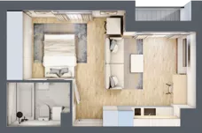 1 pokój, apartament 30,68 m², piętro 1, oferta nr C_01_01, Kolejova 1, Poznań, Grunwald, Łazarz, ul. Kolejowa 1/3