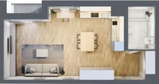 1 pokój, apartament 39,62 m², piętro 1, oferta nr C_01_08, Kolejova 1, Poznań, Grunwald, Łazarz, ul. Kolejowa 1/3