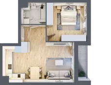 2 pokoje, apartament 46,68 m², piętro 2, oferta nr C_02_15, Kolejova 1, Poznań, Grunwald, Łazarz, ul. Kolejowa 1/3