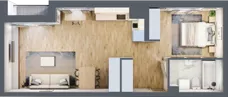 2 pokoje, apartament 49,87 m², piętro 2, oferta nr C_02_16, Kolejova 1, Poznań, Grunwald, Łazarz, ul. Kolejowa 1/3
