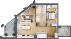 3 pokoje, apartament 75,94 m², piętro 1, oferta nr D_01_12, Kolejova 1, Poznań, Grunwald, Łazarz, ul. Kolejowa 1/3