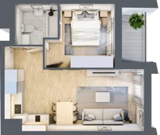 2 pokoje, apartament 37,14 m², piętro 2, oferta nr D_02_21, Kolejova 1, Poznań, Grunwald, Łazarz, ul. Kolejowa 1/3