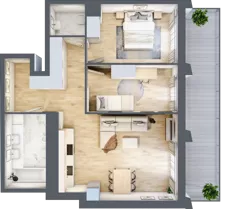 3 pokoje, apartament 68,44 m², piętro 5, oferta nr D_05_51, Kolejova 1, Poznań, Grunwald, Łazarz, ul. Kolejowa 1/3