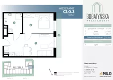 2 pokoje, mieszkanie 39,14 m², parter, oferta nr C1.0.3, ul. Bogatyńska Dobry Deweloper Milo Wrocław Maślice III, Wrocław, Maślice, Fabryczna, ul. Bogatyńska
