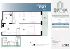 2 pokoje, mieszkanie 48,10 m², piętro 1, oferta nr C1.1.13, ul. Bogatyńska Dobry Deweloper Milo Wrocław Maślice III, Wrocław, Maślice, Fabryczna, ul. Bogatyńska
