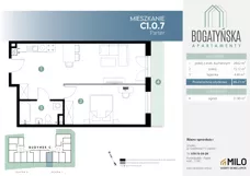 2 pokoje, mieszkanie 47,45 m², piętro 1, oferta nr C1.1.14, ul. Bogatyńska Dobry Deweloper Milo Wrocław Maślice III, Wrocław, Maślice, Fabryczna, ul. Bogatyńska