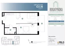 2 pokoje, mieszkanie 48,00 m², piętro 1, oferta nr C1.1.15, ul. Bogatyńska Dobry Deweloper Milo Wrocław Maślice III, Wrocław, Maślice, Fabryczna, ul. Bogatyńska