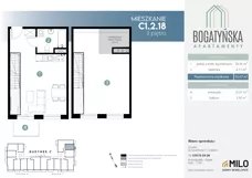 2 pokoje, mieszkanie 65,18 m², piętro 2, oferta nr C1.2.18, ul. Bogatyńska Dobry Deweloper Milo Wrocław Maślice III, Wrocław, Maślice, Fabryczna, ul. Bogatyńska