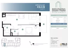2 pokoje, mieszkanie 48,04 m², piętro 1, oferta nr C2.1.12, ul. Bogatyńska Dobry Deweloper Milo Wrocław Maślice III, Wrocław, Maślice, Fabryczna, ul. Bogatyńska