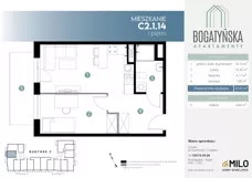 2 pokoje, mieszkanie 37,61 m², piętro 1, oferta nr C2.1.14, ul. Bogatyńska Dobry Deweloper Milo Wrocław Maślice III, Wrocław, Maślice, Fabryczna, ul. Bogatyńska