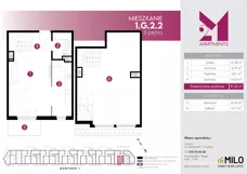 2 pokoje, mieszkanie 77,74 m², piętro 2, oferta nr 1.G.2.2, 2M Apartments Dobry Deweloper Milo Wrocław Maślice , Wrocław, Maślice, Fabryczna, ul. Zawidowska