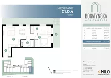 3 pokoje, mieszkanie 54,17 m², parter, oferta nr C1.0.4, ul. Bogatyńska Dobry Deweloper Milo Wrocław Maślice III, Wrocław, Maślice, Fabryczna, ul. Bogatyńska