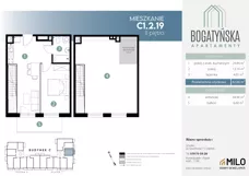 3 pokoje, mieszkanie 80,98 m², piętro 2, oferta nr C1.2.19, ul. Bogatyńska Dobry Deweloper Milo Wrocław Maślice III, Wrocław, Maślice, Fabryczna, ul. Bogatyńska