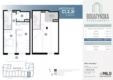 3 pokoje, mieszkanie 82,62 m², piętro 2, oferta nr C1.2.21, ul. Bogatyńska Dobry Deweloper Milo Wrocław Maślice III, Wrocław, Maślice, Fabryczna, ul. Bogatyńska
