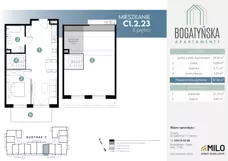 3 pokoje, mieszkanie 74,88 m², piętro 2, oferta nr C1.2.23, ul. Bogatyńska Dobry Deweloper Milo Wrocław Maślice III, Wrocław, Maślice, Fabryczna, ul. Bogatyńska