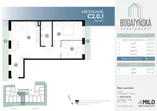 3 pokoje, mieszkanie 62,09 m², piętro 1, oferta nr C1.1.16, ul. Bogatyńska Dobry Deweloper Milo Wrocław Maślice III, Wrocław, Maślice, Fabryczna, ul. Bogatyńska