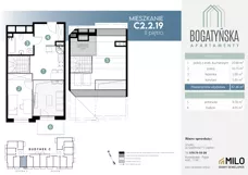 3 pokoje, mieszkanie 58,68 m², piętro 2, oferta nr C2.2.19, ul. Bogatyńska Dobry Deweloper Milo Wrocław Maślice III, Wrocław, Maślice, Fabryczna, ul. Bogatyńska
