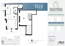 3 pokoje, mieszkanie 95,63 m², piętro 2, oferta nr C2.2.21, ul. Bogatyńska Dobry Deweloper Milo Wrocław Maślice III, Wrocław, Maślice, Fabryczna, ul. Bogatyńska