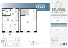 3 pokoje, mieszkanie 71,96 m², piętro 2, oferta nr C2.2.22, ul. Bogatyńska Dobry Deweloper Milo Wrocław Maślice III, Wrocław, Maślice, Fabryczna, ul. Bogatyńska