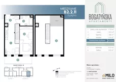 3 pokoje, mieszkanie 77,36 m², piętro 2, oferta nr B2.2.11, ul. Bogatyńska Dobry Deweloper Milo Wrocław Maślice, Wrocław, Maślice, Fabryczna, ul. Bogatyńska