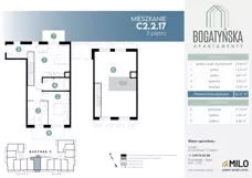4 pokoje, mieszkanie 105,25 m², piętro 2, oferta nr C2.2.17, ul. Bogatyńska Dobry Deweloper Milo Wrocław Maślice III, Wrocław, Maślice, Fabryczna, ul. Bogatyńska
