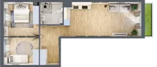 3 pokoje, mieszkanie 54,25 m², parter, oferta nr 2.B.0.4, ul. Zawidowska Dobry Deweloper Milo Wrocław Maślice, Wrocław, Maślice, Fabryczna, ul. Zawidowska