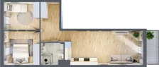 3 pokoje, mieszkanie 54,36 m², piętro 1, oferta nr 2.C.1.1, ul. Zawidowska Dobry Deweloper Milo Wrocław Maślice, Wrocław, Maślice, Fabryczna, ul. Zawidowska