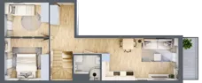 4 pokoje, mieszkanie 92,49 m², piętro 2, oferta nr 1.C.2.1, 2M Apartments Dobry Deweloper Milo Wrocław Maślice , Wrocław, Maślice, Fabryczna, ul. Zawidowska