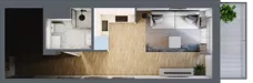 2 pokoje, mieszkanie 47,30 m², piętro 2, oferta nr 1.C.2.4, 2M Apartments Dobry Deweloper Milo Wrocław Maślice , Wrocław, Maślice, Fabryczna, ul. Zawidowska