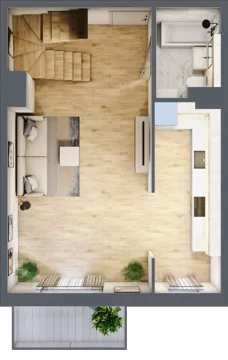 2 pokoje, mieszkanie 77,20 m², piętro 2, oferta nr 1.B.2.2, 2M Apartments Dobry Deweloper Milo Wrocław Maślice , Wrocław, Maślice, Fabryczna, ul. Zawidowska